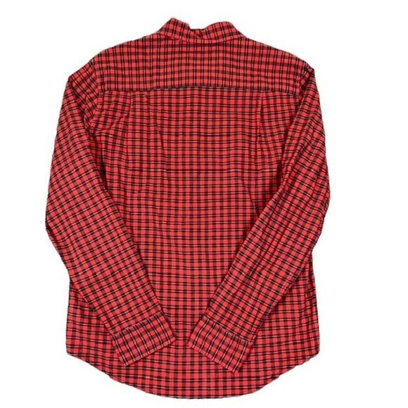 Mutual Weave Red Black Men's Plaid Button Front Shirt Stretch Size Medium - Picture 4 of 10